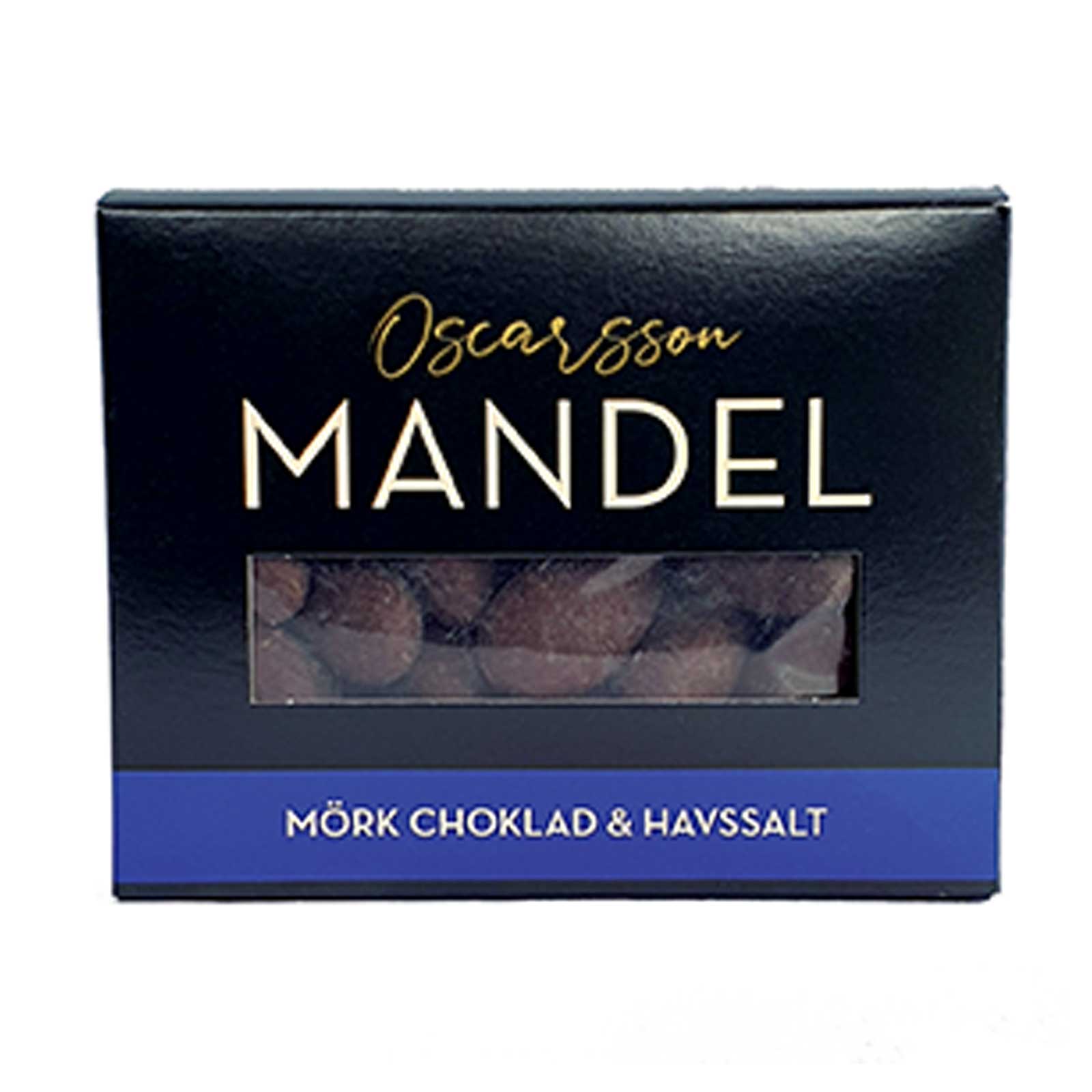 Mandel doppad i mörk choklad och havssalt