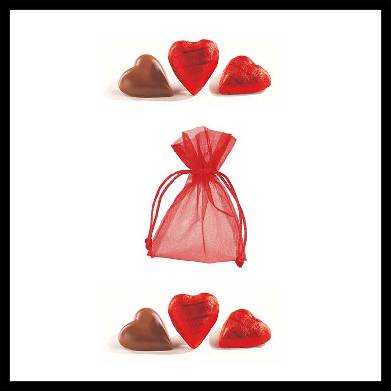 Presentpåse med Chokladhjärtan