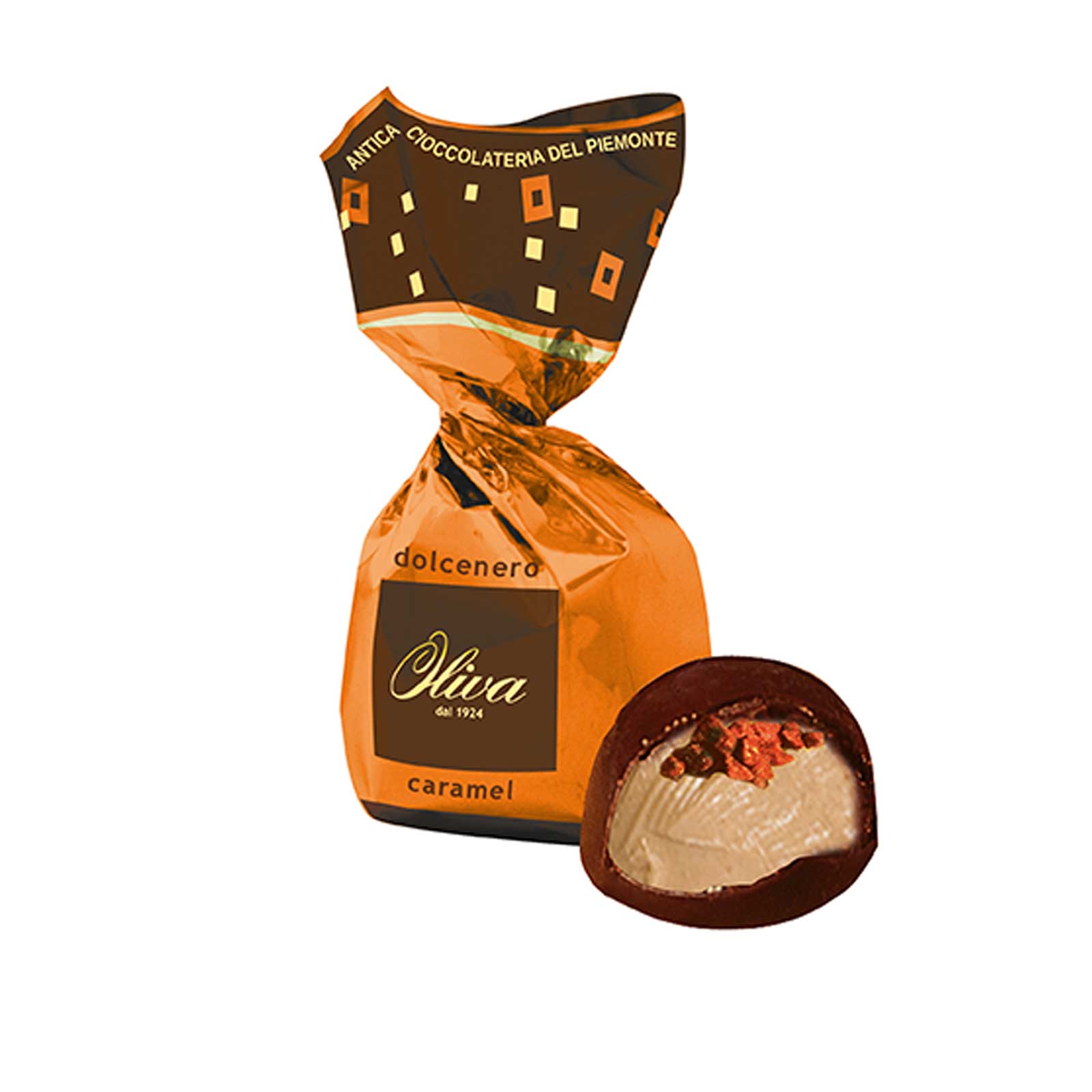 Chokladpralin med salt- och kolafyllning