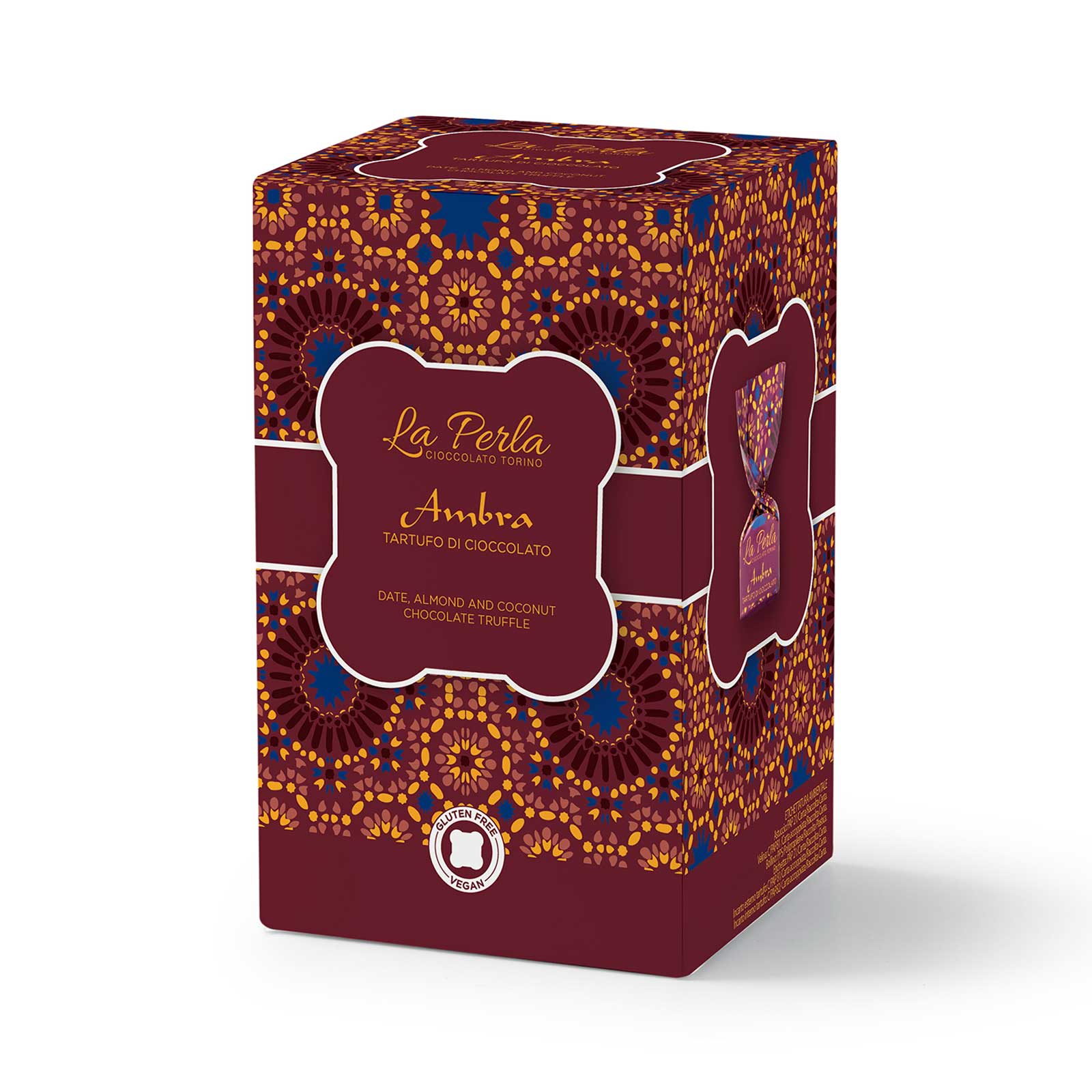 Presentask - Chokladtryffel med dadlar, mandel och kokos